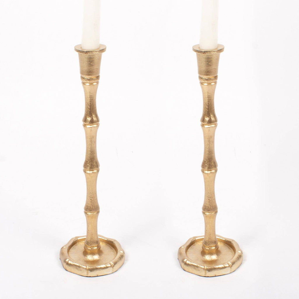 8 Oak Lane - Gold Bamboo Candlestick Set - Large by 8 Oak Lane