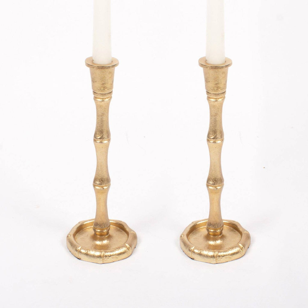 8 Oak Lane - Gold Bamboo Candlestick Set - Small by 8 Oak Lane