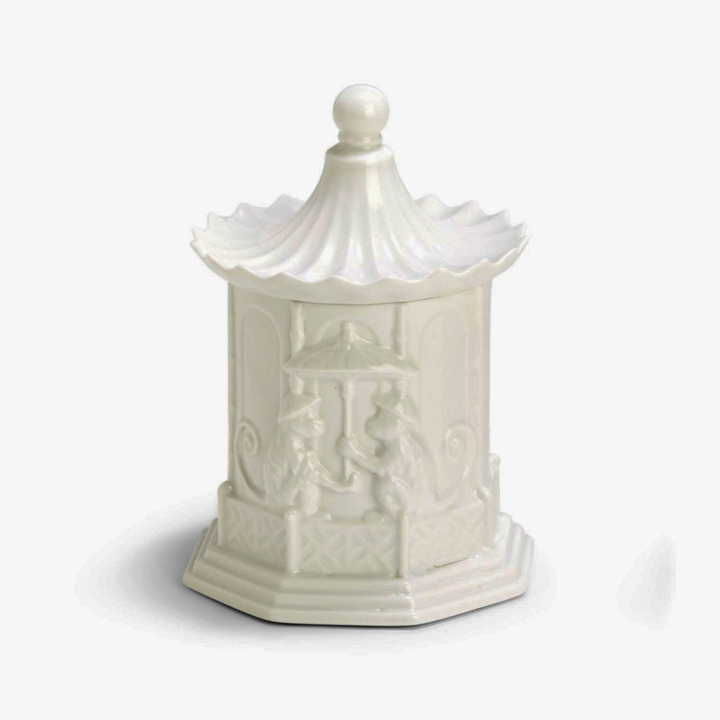Amber Scented Pagoda Candle and Chinoiserie Gift Box by Two's Company