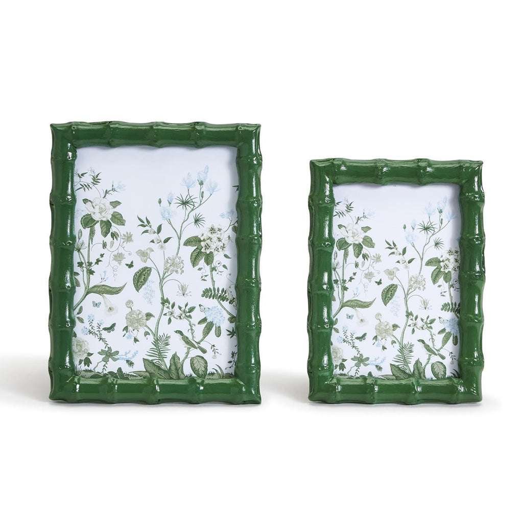 Bamboo 4" x 6" Photo Frame in Green by Two's Company