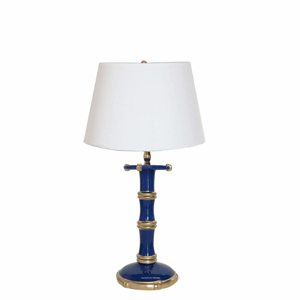 Bamboo Candle Stick Lamp in Navy by Dana Gibson