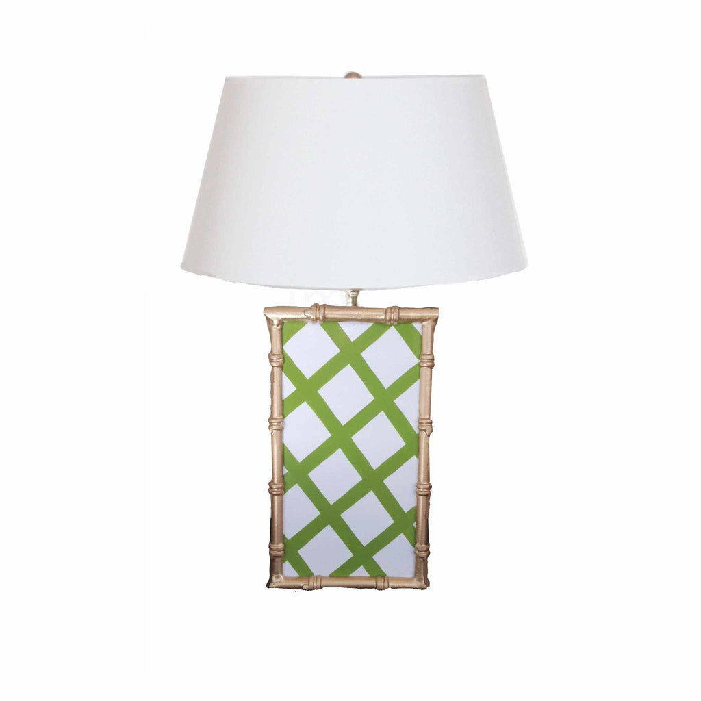 Bamboo Lamp in Green Lattice by Dana Gibson