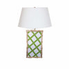 Bamboo Lamp in Green Lattice by Dana Gibson