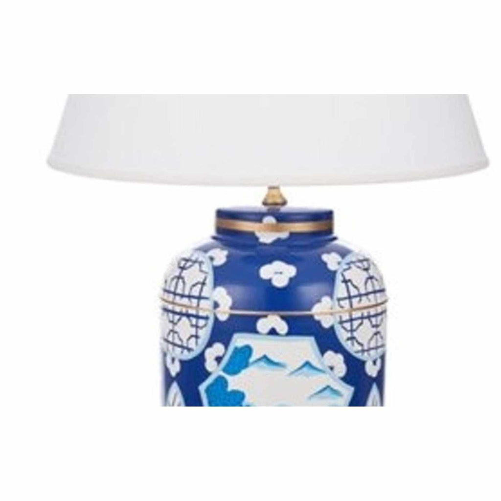 Blue Canton Tea Caddy Lamp in Small by Dana Gibson