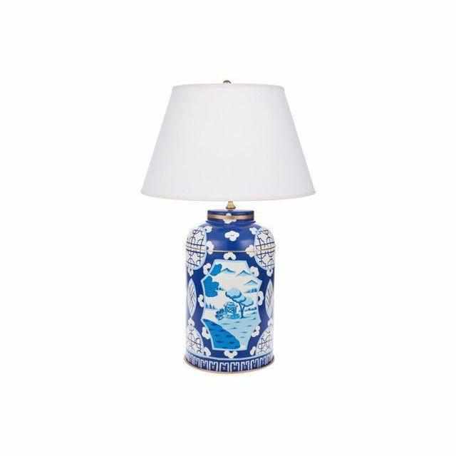 Blue Canton Tea Caddy Lamp in Small by Dana Gibson