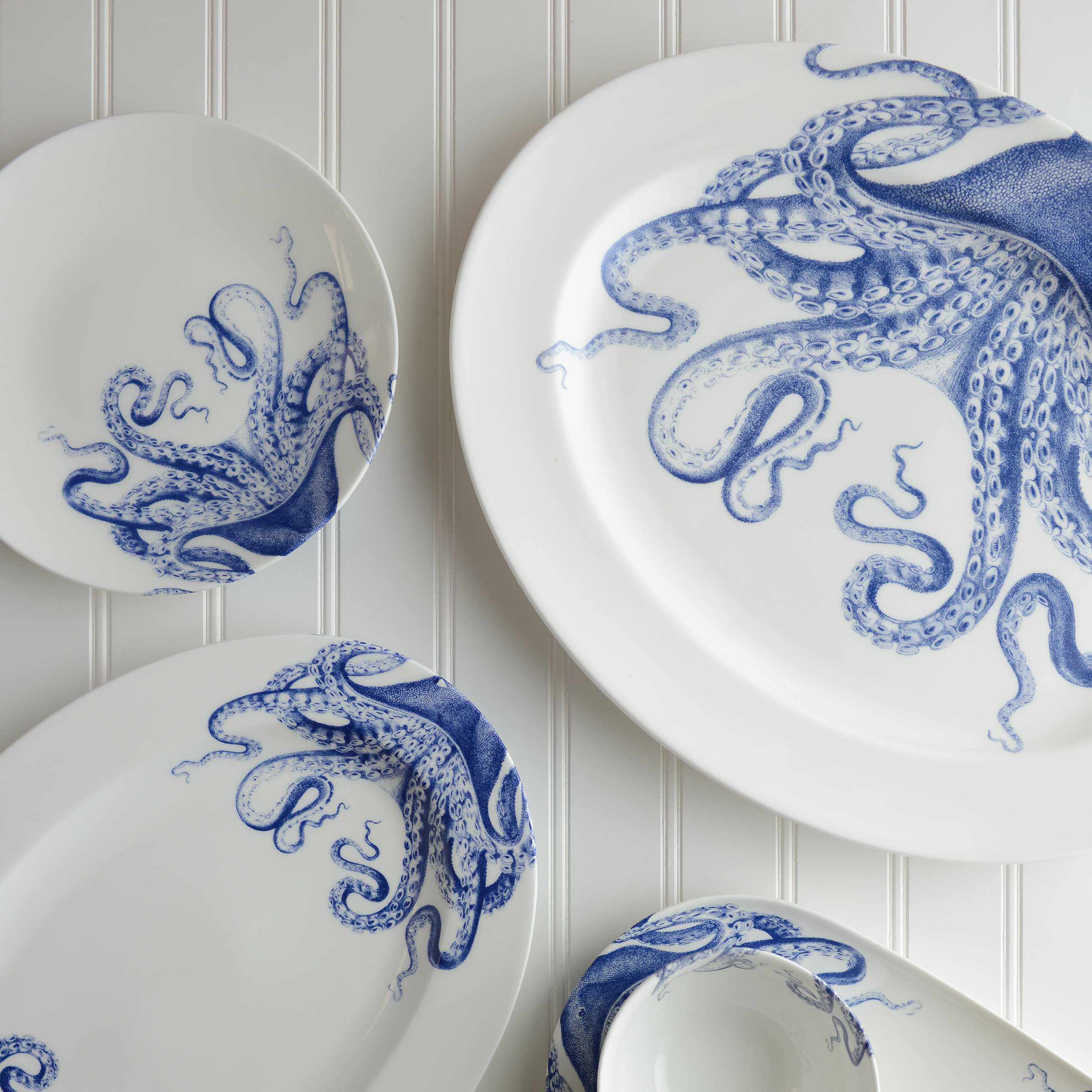 Blue Octopus Dinner & Serveware Plates Bowls Mugs Platters Serving Sea Lucy Espresso Cup & Saucer