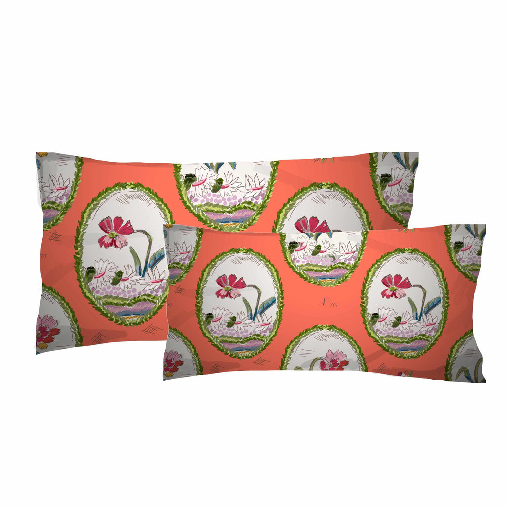 Botany in Coral Jumbo Lumbar by Dana Gibson