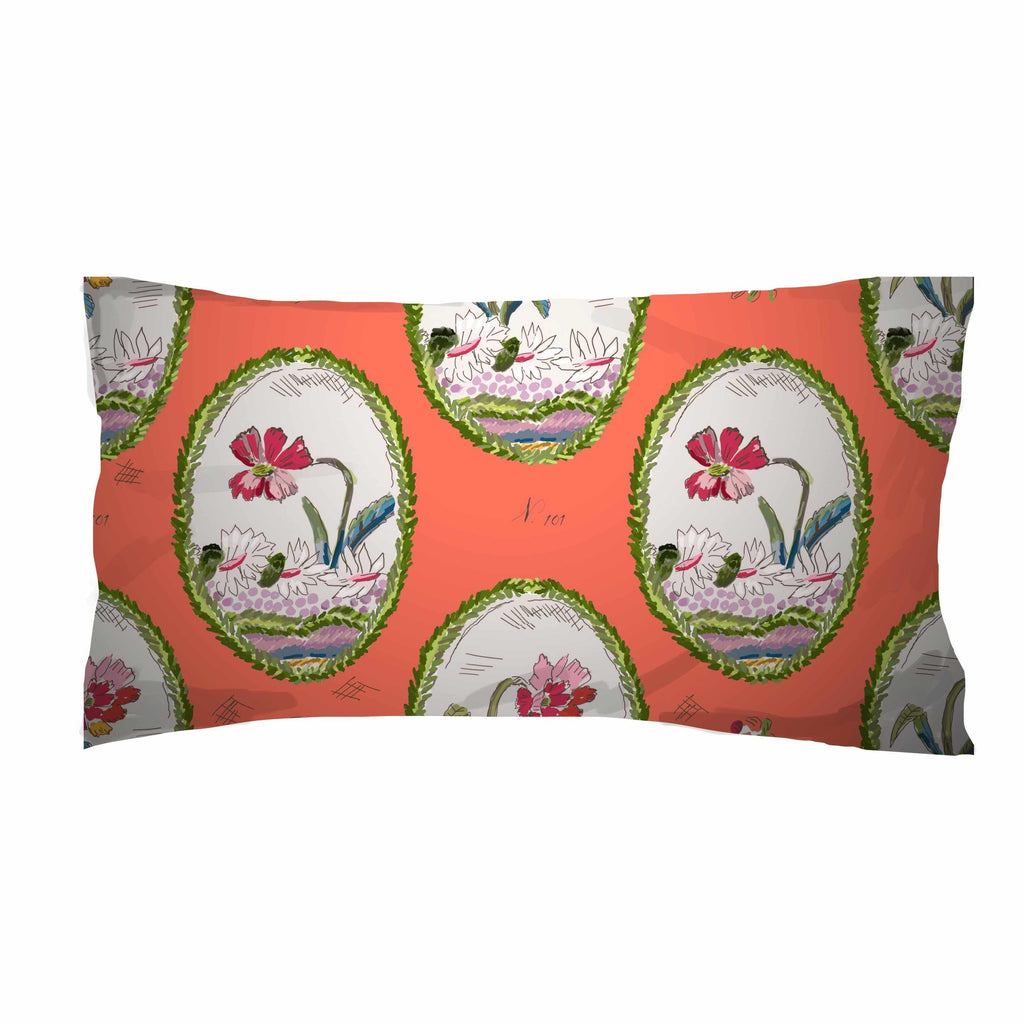 Botany in Coral Jumbo Lumbar by Dana Gibson