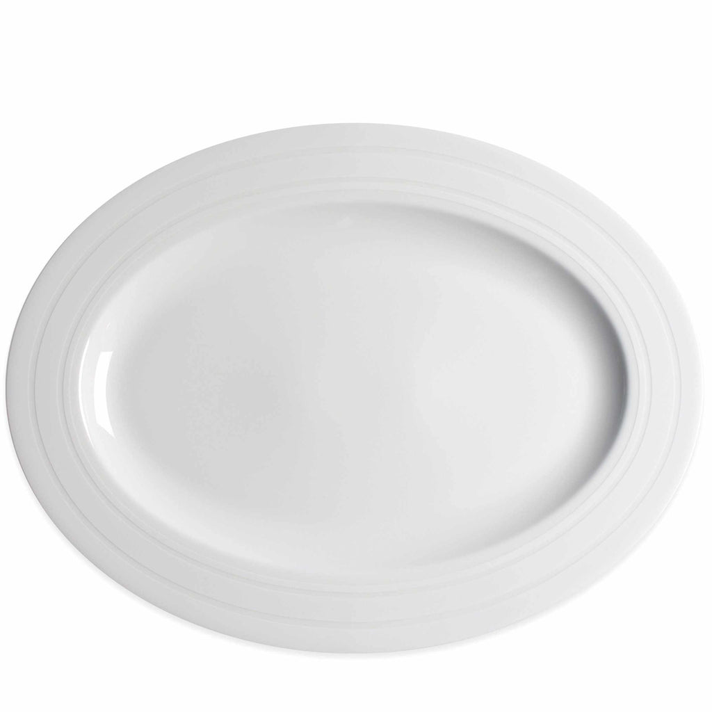 Cambridge Stripe White Large Oval Platter by Caskata