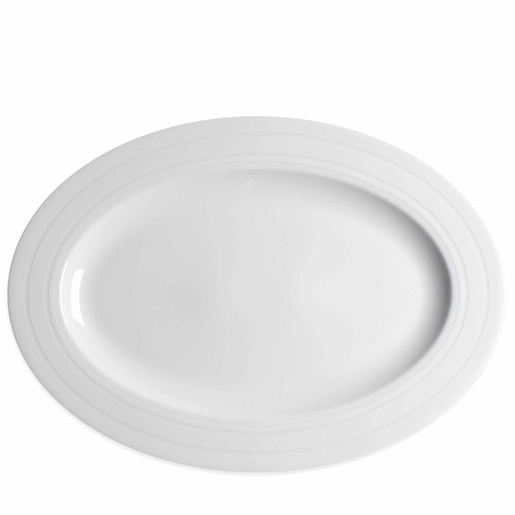 Cambridge Stripe White Medium Oval Platter** by Caskata