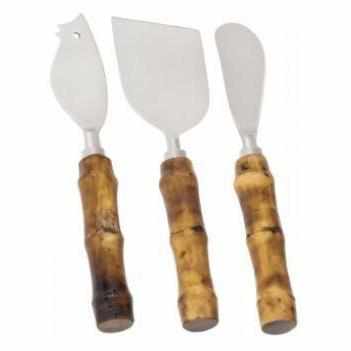 Cheese Knives with Sugar Cane Handles - Set of 3 by Primitive Artisan Inc.