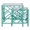 Chinese Chippendale Rattan Nesting Tables, Set of Two by David Francis Furniture