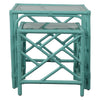 Chinese Chippendale Rattan Nesting Tables, Set of Two by David Francis Furniture
