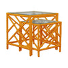 Chinese Chippendale Rattan Nesting Tables, Set of Two by David Francis Furniture