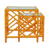 Chinese Chippendale Rattan Nesting Tables, Set of Two by David Francis Furniture