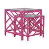 Chinese Chippendale Rattan Nesting Tables, Set of Two by David Francis Furniture