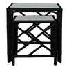 Chinese Chippendale Rattan Nesting Tables, Set of Two by David Francis Furniture