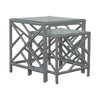 Chinese Chippendale Rattan Nesting Tables, Set of Two by David Francis Furniture
