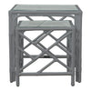 Chinese Chippendale Rattan Nesting Tables, Set of Two by David Francis Furniture