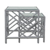 Chinese Chippendale Rattan Nesting Tables, Set of Two by David Francis Furniture