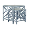 Chinese Chippendale Rattan Nesting Tables, Set of Two by David Francis Furniture