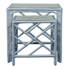 Chinese Chippendale Rattan Nesting Tables, Set of Two by David Francis Furniture