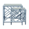 Chinese Chippendale Rattan Nesting Tables, Set of Two by David Francis Furniture