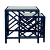Chinese Chippendale Rattan Nesting Tables, Set of Two by David Francis Furniture