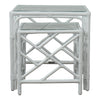Chinese Chippendale Rattan Nesting Tables, Set of Two by David Francis Furniture