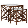 Chinese Chippendale Rattan Nesting Tables, Set of Two by David Francis Furniture