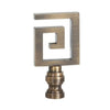 Chinese Meander 'Greek Key' Fret Finial in Brass Finish by B&P Lamp Supply
