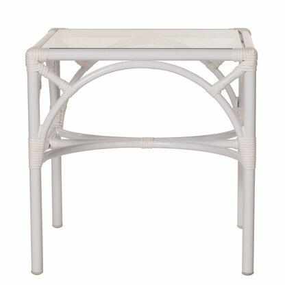 Chippendale Outdoor End Table with Tempered Glass by David Francis Furniture
