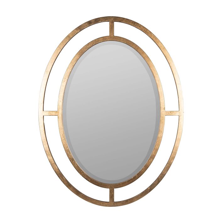 Compass Rose 40" Elle Oval Wall Mirror, Gold by Cooper Classics