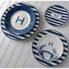 Crabs Blue Canapé Plates Boxed (Set of 4) by Caskata