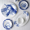 Crabs Blue Canapé Plates Boxed (Set of 4) by Caskata