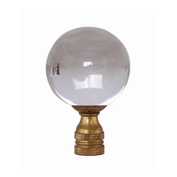 Crystal Ball Finial on Antique Brass Base by East Enterprises