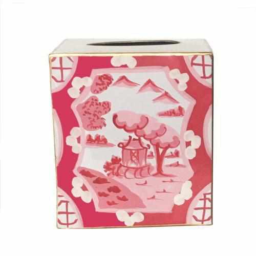 Dana Gibson Tissue Box in Canton Pink by Dana Gibson