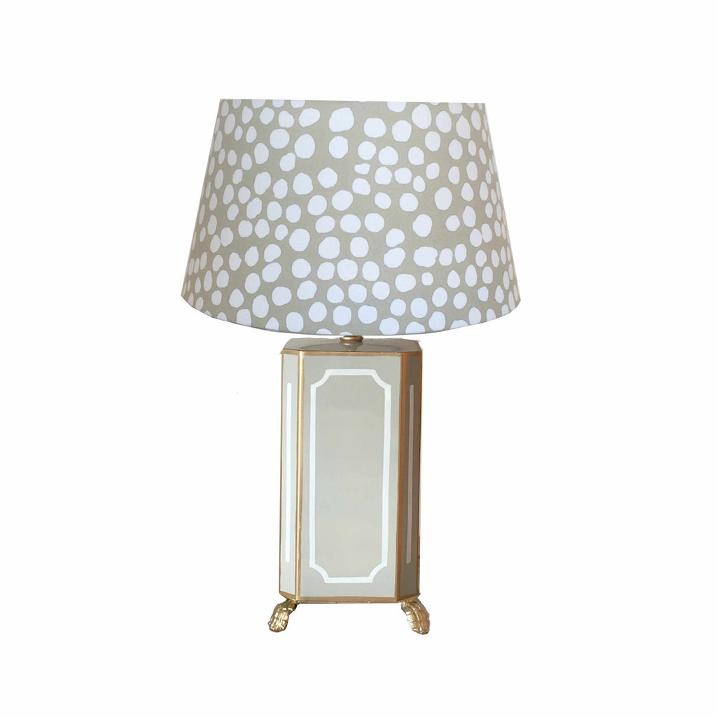 Devon Lamp in Grey with Grey Thumb Print Shade by Dana Gibson