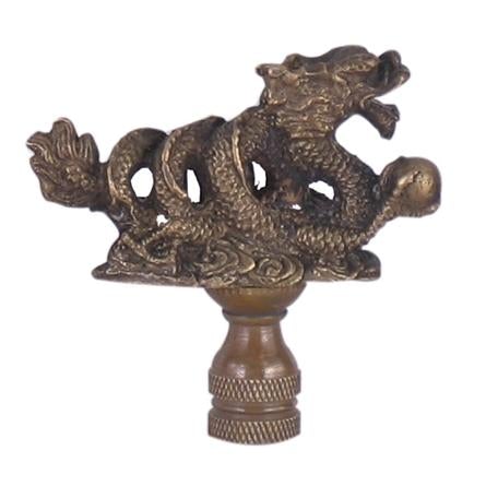 Dragon with Flaming Pearl Finial in Bronze Finish by East Enterprises