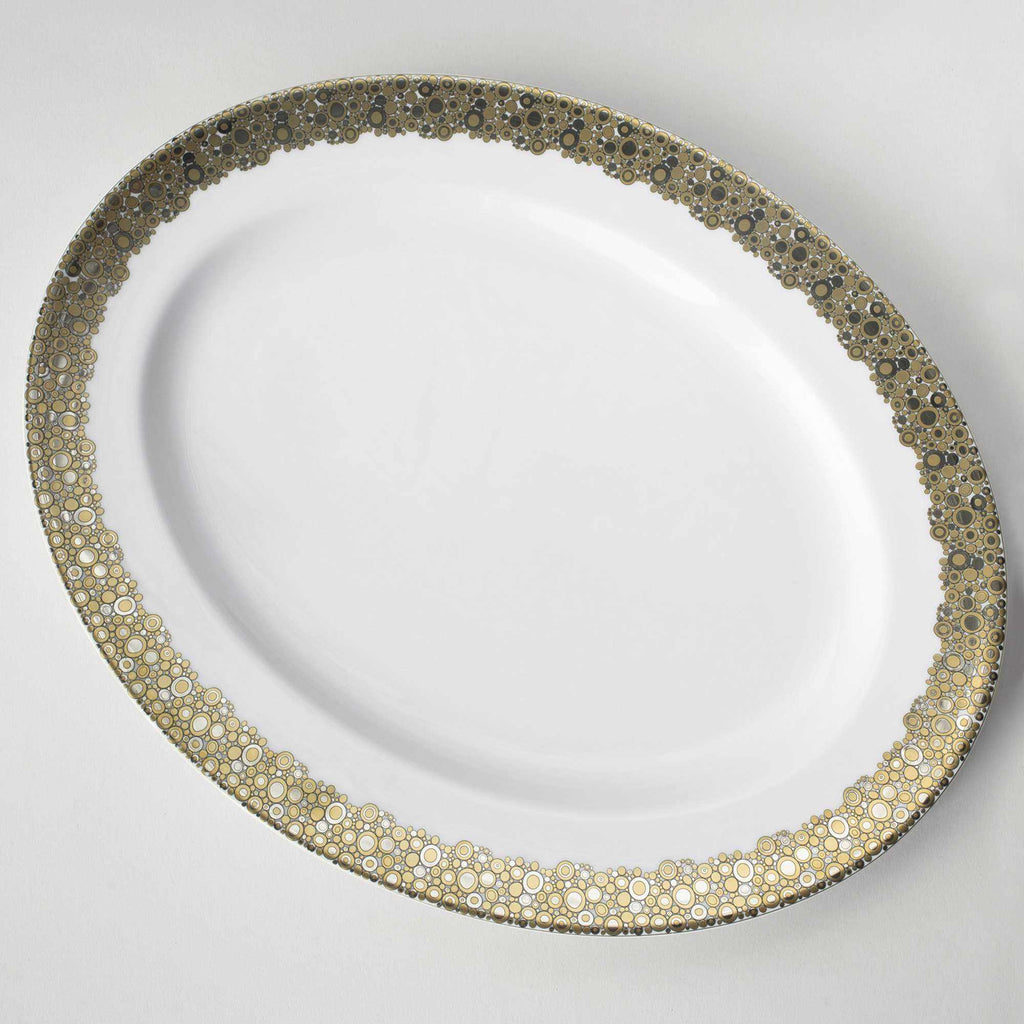 Ellington Shimmer - Gold & Platinum Large Oval Platter by Caskata