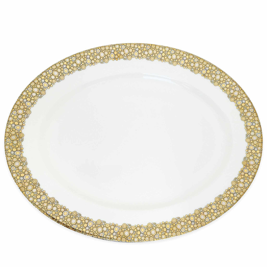 Ellington Shimmer - Gold & Platinum Large Oval Platter by Caskata