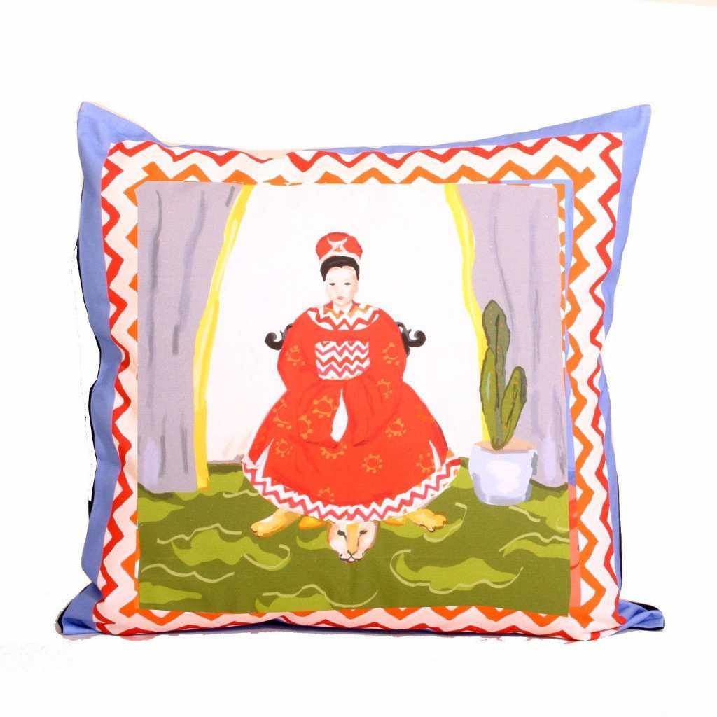 Empress Pillow in Blue, 24" by Dana Gibson