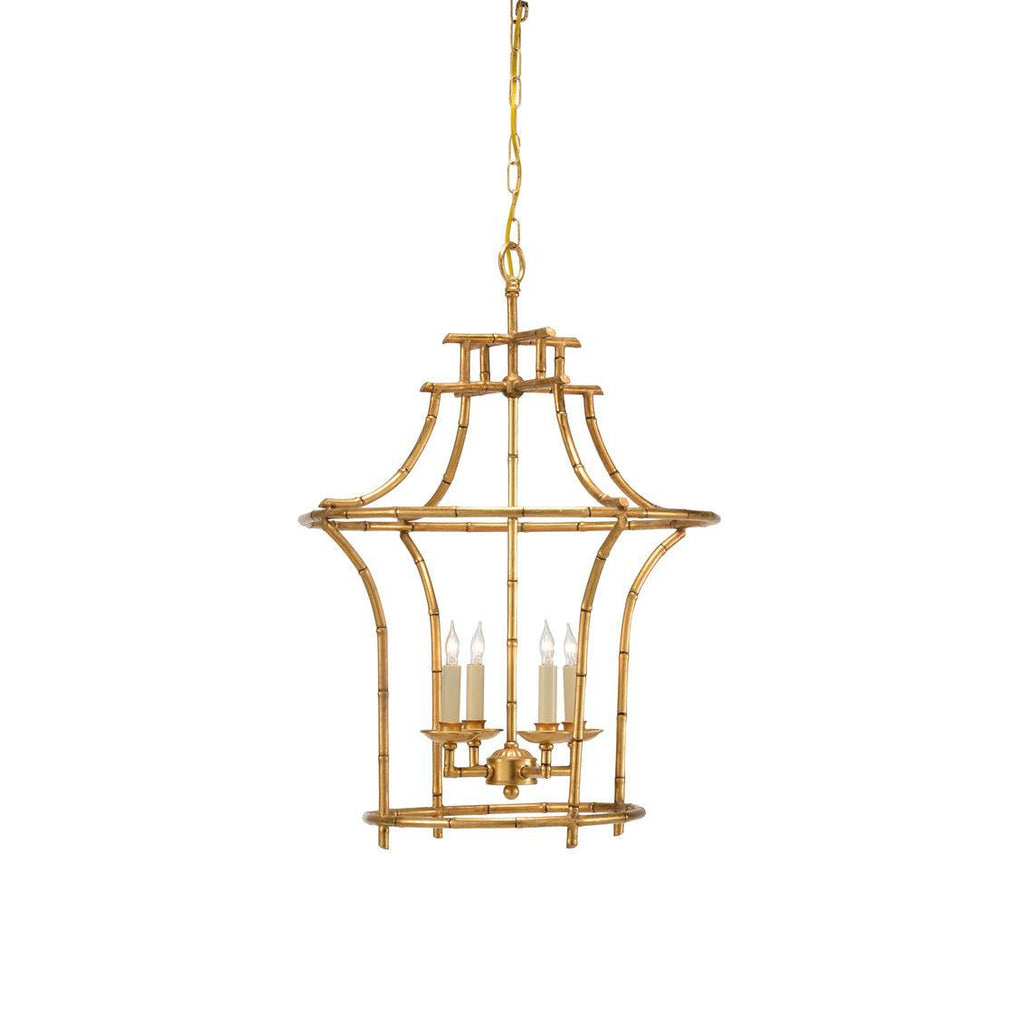 Faux Bamboo Chandelier, Antique Gold Finish by Chelsea House