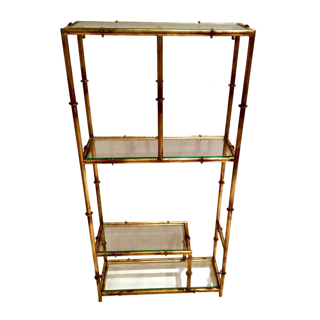 Faux Bamboo Etagere with Antique Gold Finish by Dessau Home