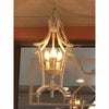Faux Bamboo Lantern Chandelier, White Finish by Shades of Light