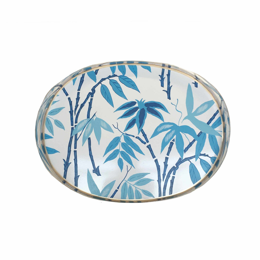 Fontaine in Blue Oval Tray by Dana Gibson