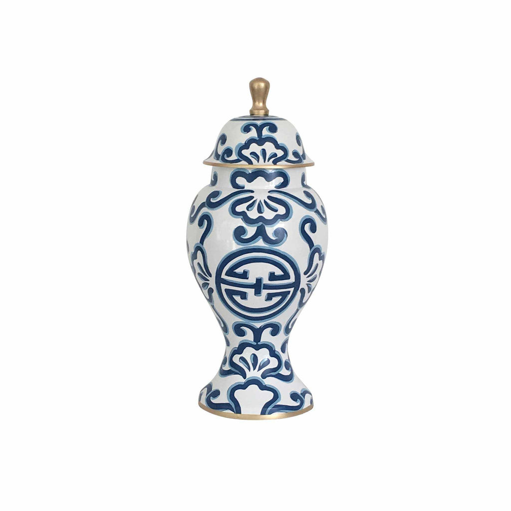 Ginger Jar, Medium 15"H in Blue Sultan by Dana Gibson