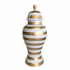Ginger Jar, Medium 15"H in Gold Stripe by Dana Gibson