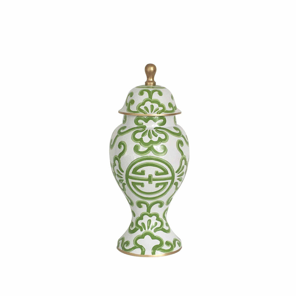 Ginger Jar, Medium 15"H in Green Sultan by Dana Gibson