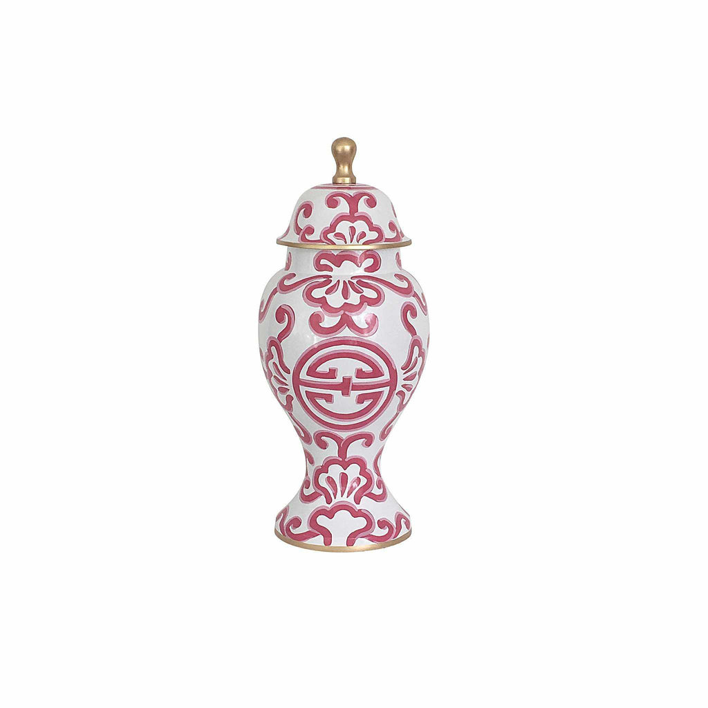 Ginger Jar, Medium 15"H in Pink Sultan by Dana Gibson